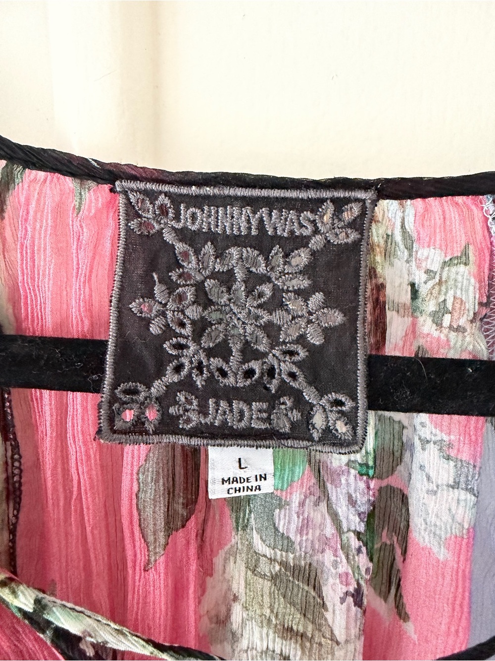 Johnny Was Sheer Floral Blouse- Jade Collection - Picture 3 of 6